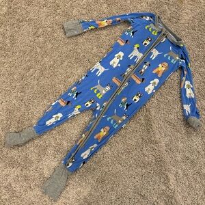 Little Sleepies Zippys in Blue Dog Print - 12-18M